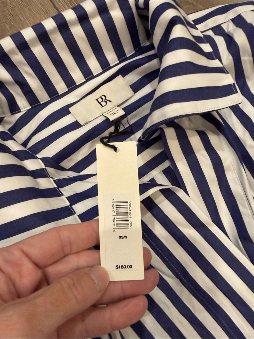Banana Republic NWT Blue/White Striped Cruz Poplin Maxi Dress XS/S - Picture 5 of 5